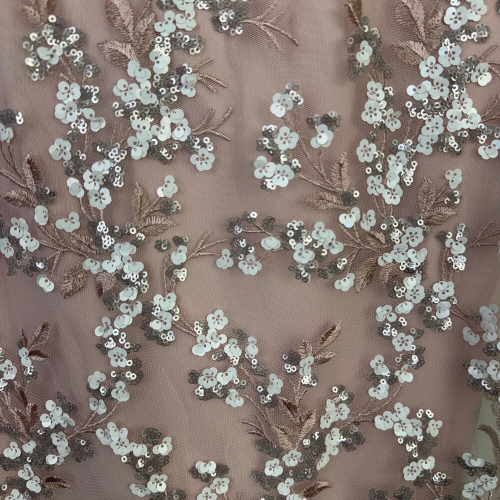 Alex Evenings Blush Pink Sequin Embroidered Dress Size 4 Formal Wedding Guest - Picture 10 of 10